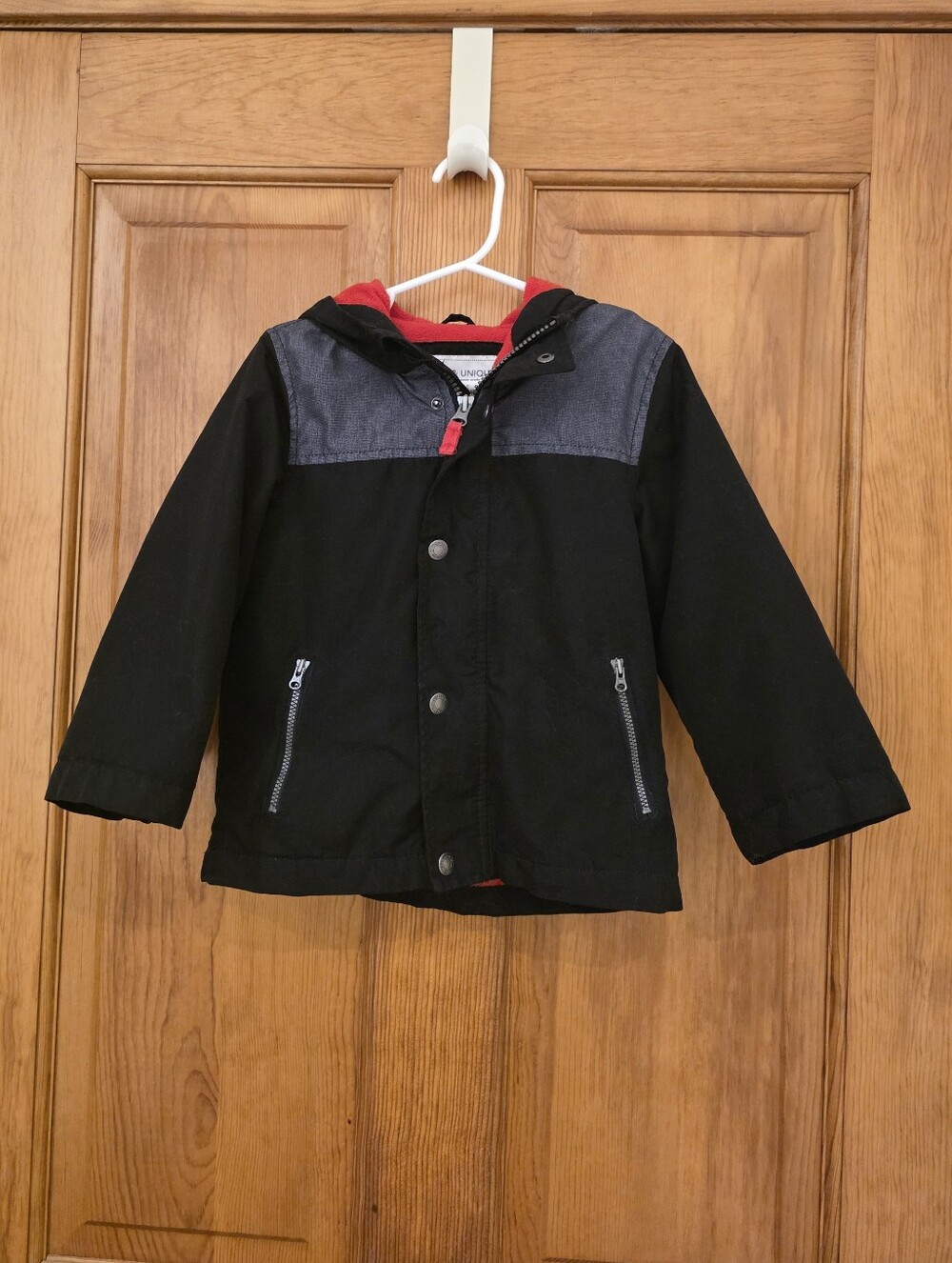 Carter's Hooded Jacket Black Gray and Red Size 4T